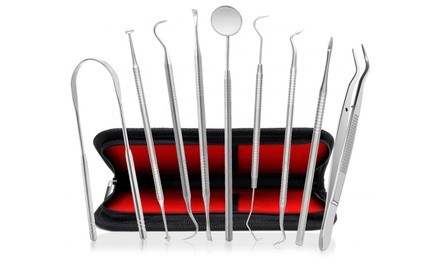 Bright White Dental Scaler Hygiene Kit (9-Piece)