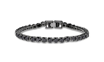 Lesa Michele Black Cubic Zirconia Tennis Bracelet