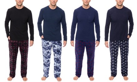 Noble Mount Men's Microfleece Long Sleeve Sleep Set