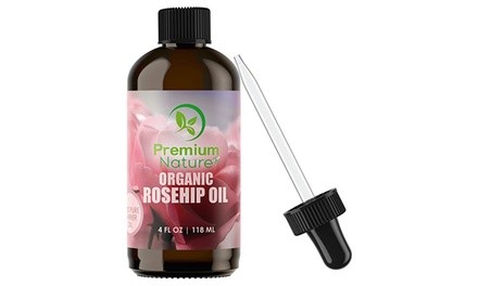 Organic Rosehip Seed Essential Oil Pure Cold Pressed Unrefined Rose Serum (4 Fl. Oz)