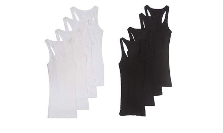 Women's Basic Ribbed Racerback Tank Top (4-Pack). Plus Sizes Available.