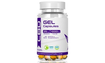 CBD Gel Capsules from Cannavessel Labs (40-Count, 1000mg Total)