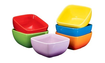 Bruntmor Porcelain Serveware or Dinnerware Colorful Bowls (6-Pack)