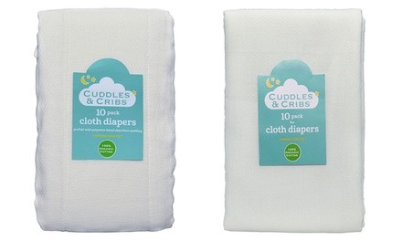 Cuddles & Cribs Cloth Diapers or Burp Cloths (10-Pack)