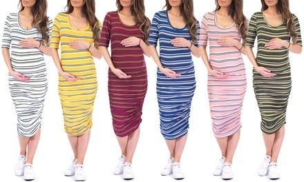 Women's Ruched Maternity Dress