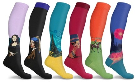 DCF Famous Art Paintings Compression Socks (3 or 6 Pairs)