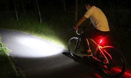 iMounTEK Waterproof Rechargeable Bike Front Flashlight and LED Taillight Set