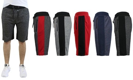 Men's French-Terry Slim-Fit Zipper Pockets Shorts (4-Pack) (S-3XL)