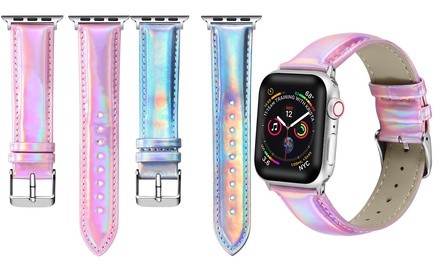 Iridescent Leather Bands for Apple Watch Series 1, 2, 3, 4, and 5