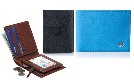 Alpine Swiss Men's RFID-Safe Bifold, Slimfold, Card Case, or Coin Pocket Wallet