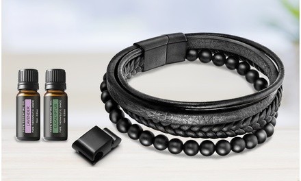 Men's Aromatherapy Bracelet with Essential Oils (1- or 3-Piece)