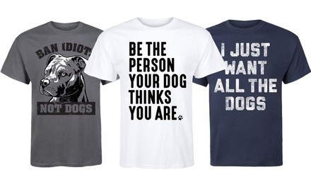 Men's Dog-Themed Cotton Tee