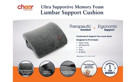 Cheer Collection Ultra Supportive Memory Foam Lumbar Support Cushion