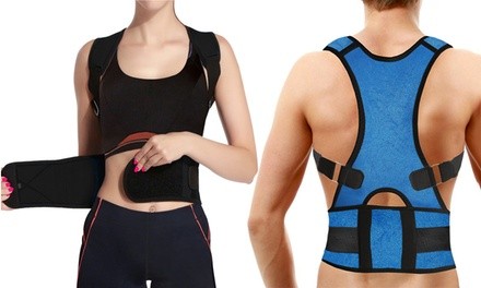 Adjustable Posture-Support Brace and Double-Compression Belt