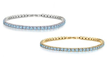 Blue Topaz Tennis Bracelets by Valencia Gems