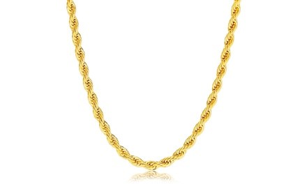 Italian 14K Gold 4MM Rope Chain Necklace