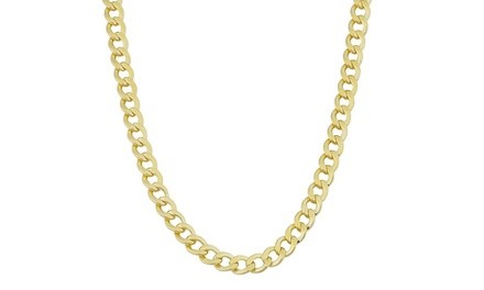 Men's 4MM Cuban Curb Link Chain Necklace in 14K Gold by Moricci