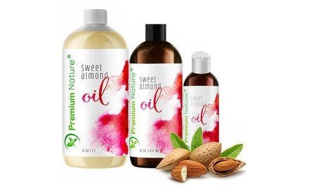 Natural Pure Sweet Almond Oil for Skin, Hair, and Nails (4, 16, or 32 Oz.)