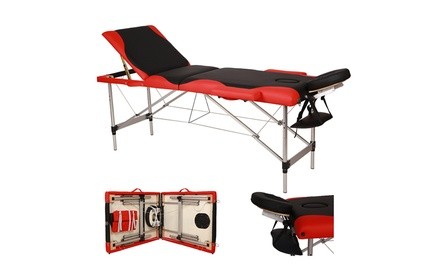 3 Sections Folding Aluminum Tube SPA Bodybuilding Massage Table 