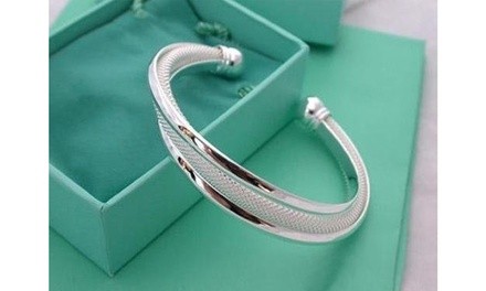 Female Jewelry 925 sterling silver Bangles Cuff Bracelets High Qualit