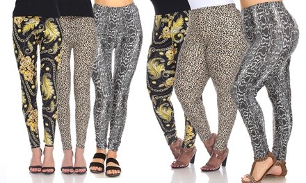 Women's Soft and Comfortable Fashion Print Leggings. Plus Sizes Available.