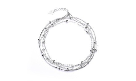 Four Row Sterling Silver Anklet