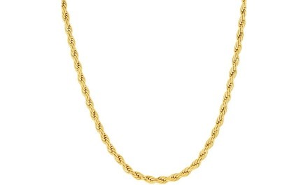 10K Gold 3MM Diamond-Cut Rope Chain Necklace by Moricci