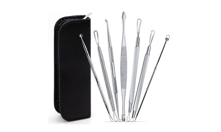 7 Pcs Blackhead Extractor Remover Tool Kit Set Face Facial Pore Cleanser