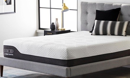 Lucid 12” Aloe Vera Hybrid Mattress Infused with Bamboo Charcoal