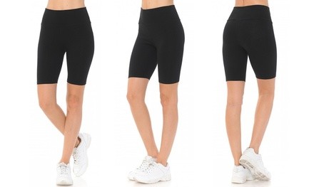 Women's High-Waist Active Biker Shorts. Plus Sizes Available (3-Pack)