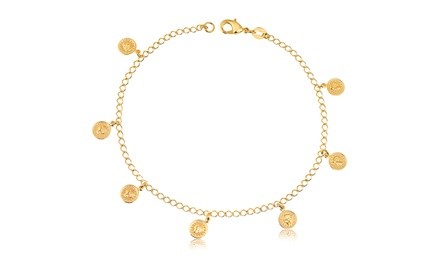 18K Gold Plated Charm Anklet By Euphir