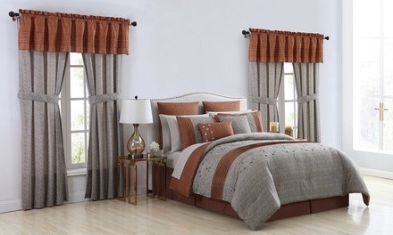 Grace Microfiber Comforter Set with Window Panels (20- or 24-Piece)