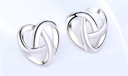 Sterling Silver Celtic Heart Earring Studs by Amy & Annette