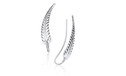 925 Sterling Silver Leaf Ear Pins