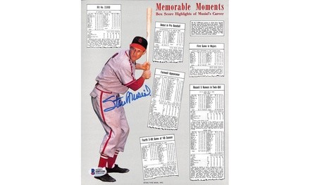 Cardinals Stan Musial Authentic Signed 8x10 Memorable Highlights Photo BAS 