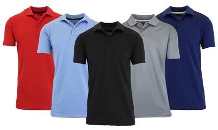 4-Pack Galaxy By Harvic Men's Dry-Fit Moisture-Wicking Polo (S-2XL)