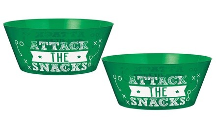 Attack the Snacks Large Football Serving Bowl (2-Pack)