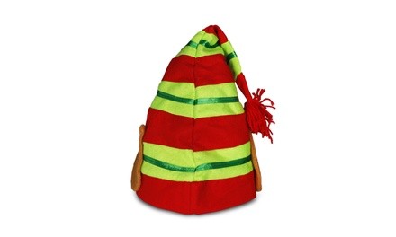 Festive Christmas Stripped Elf Hat with Ears for Kids and Adults