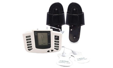 Tens Unit Massager Electrical Stimulation Muscle Therapy Pain Relief & Slippers