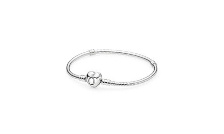 Pandora Moments Silver Bracelet with Heart Clasp 23CM - 590719-23