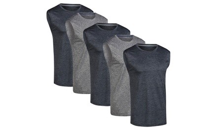 Real Essentials Men's Dry-Fit Tank Top (5-Pack; S-2XL)