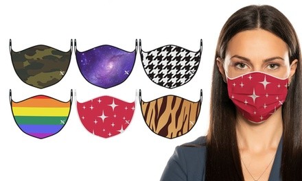 Double-Layer Reusable Non-Medical Face Mask with Adjustable Loops (3- or 6-Pack)