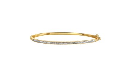 14K Gold Plated Diamond Accent Bangle-KG17829CYSC