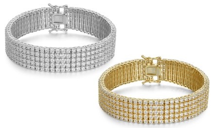 20 CTTW Brilliant Box Tennis Bracelet made with Swarovski Elements