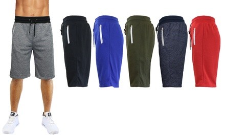 Galaxy by Harvic Men's Slim-Fit French Terry Jogger Shorts (5-Pack; S-2XL)