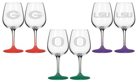 Boelter NCAA 12Oz. Wine Glass (2-Pack)