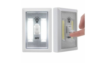 2pc COB LED Wall Lighted Switch Wireless Closet Night Light Multi-Use Self-Stick