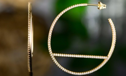 Hoop Earring Embedded with Swarovski Elements