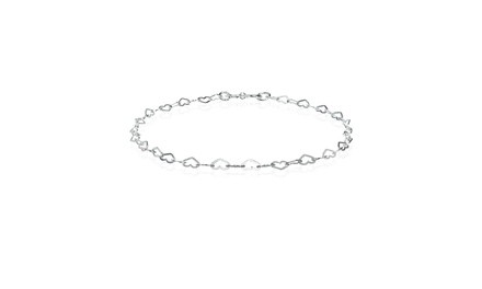 Sterling Silver Heart Link Chain Bracelet