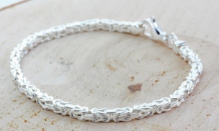 Men's Italian Sterling Silver Byzantine Bracelet